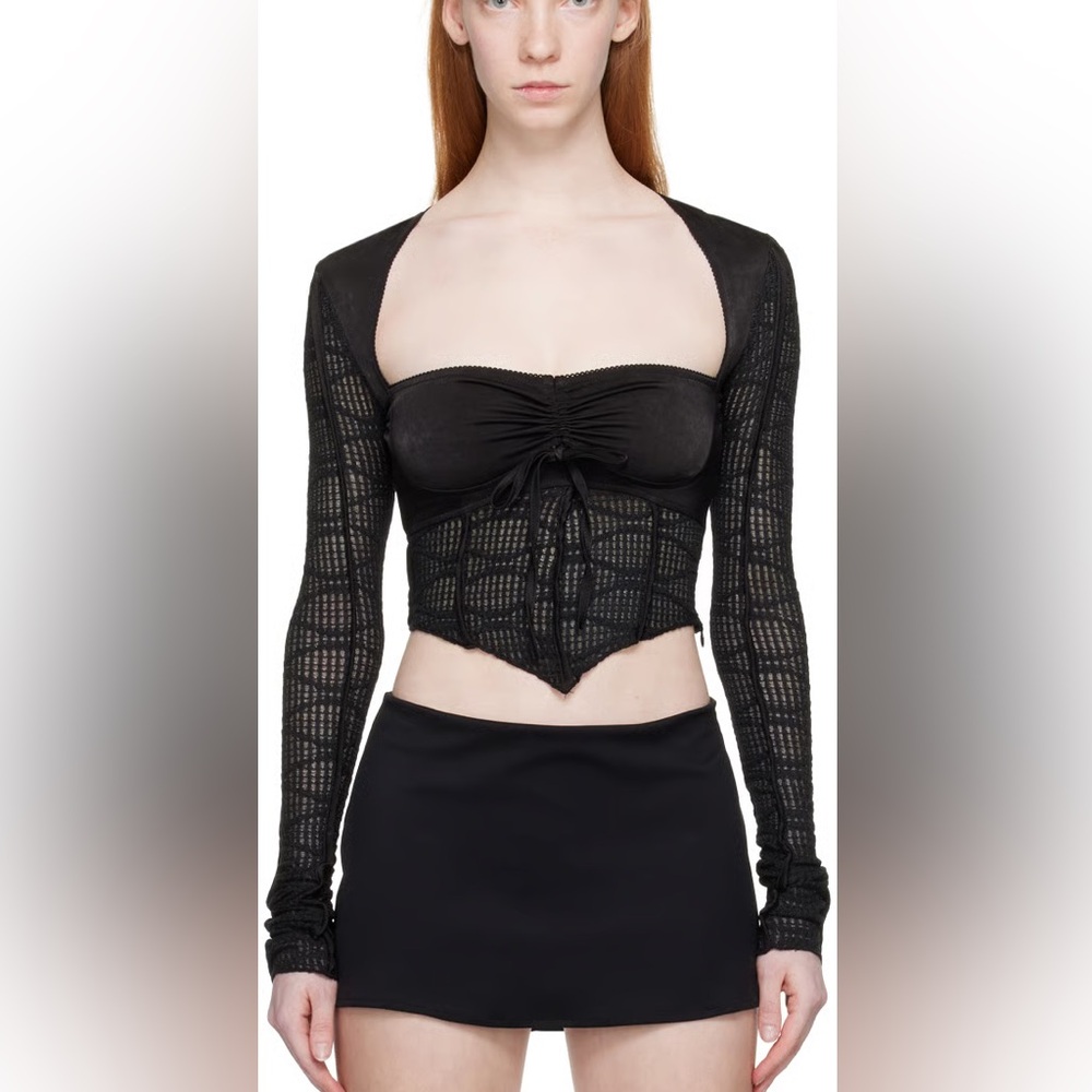 Danielle Guizio Archangel Swirl Top Black Medium